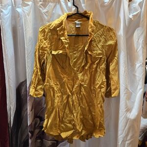 Golden Ruffle Women's Blouse